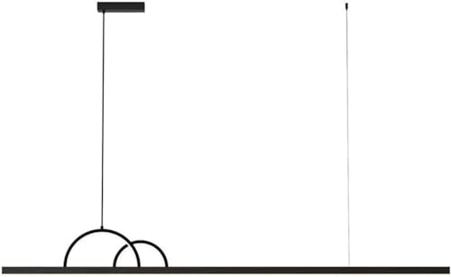 Suspension noire minimaliste à longue bande en aluminium pour chambre