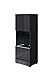 MUEBLES BONITOS Vitrine modèle Luke V3 (40x128cm) Couleur Noir avec Pieds Standard