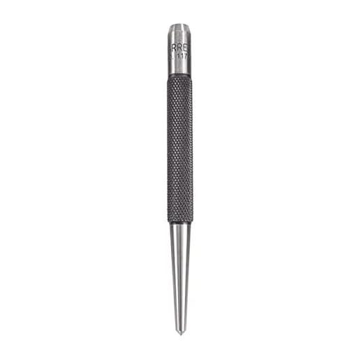 Starrett 117C Center Punch With Round Shank, 4" Length, 1/8" Tapered Point Diameter