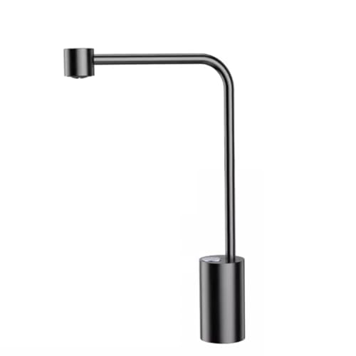 Grifo de cocina gris de agua fría con botón para solucionar presión baja
