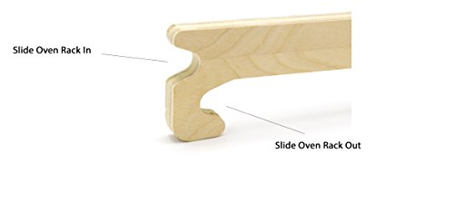 hBARSCI Oven Rack Push Puller for Baking, Made in America 16.5" L x 2.125" H x 0.5" W, Unfinished American Birch Plywood image 5