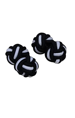 Rammentare Silk Knot Cufflinks - Gift Set 5 Pairs - Mixed Blue, Pink, Black, Green or Yellow