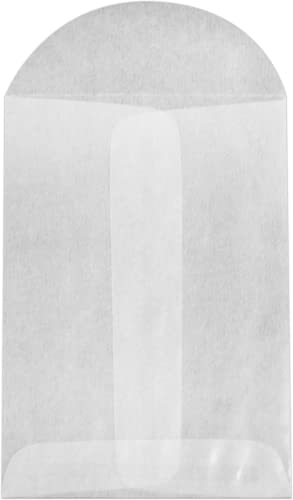 Luxpaper #1 Coin Envelopes In 30 Lb. Glassine, Envelopes For Coin Collections, Garden Seeds, Stamps, And More, With Moistenable Glue, 50 Pack, Envelope Size 2 1/4 X 3 1/2 (Gray) #TOP1