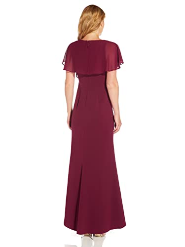 Adrianna Papell Women's Chiffon and Crepe Cascade Mermaid Gown2