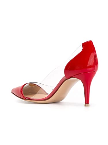 YODEKS Women's Clear Pumps Pointed Toe with 2.6" Stiletto High Heels Dress Shoes for Wedding/Party4