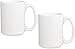 El Grande Style Large Ceramic Coffee Mug With Big Handle, White 15 oz. (Pack of 2)