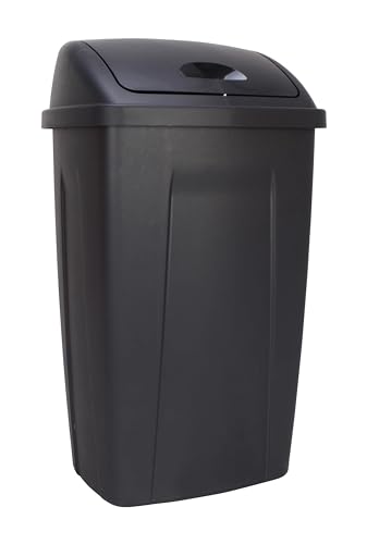 Caneca de basura de plástico negra 13 galones