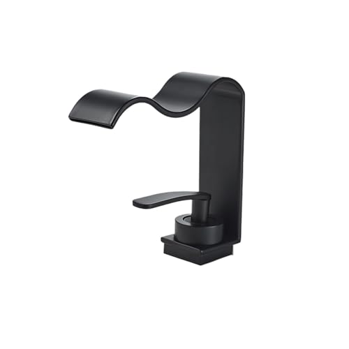 Mitigeur type grue cascade noir pour vasque et récipient d'eau