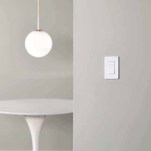 Image of Amazon Basics Smart Dimmer Switch, Single Pole, Compatible with Alexa Only, Voice Control, 2.4 GHz Wi-Fi, No Hub Required, Neutral Wire Required, White (Pack of 2)
