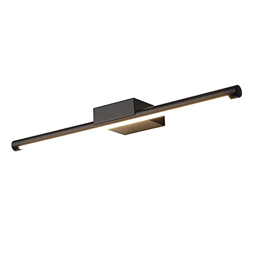 Lampe de miroir de salle de bain LED 50cm 12W noire en métal moderne