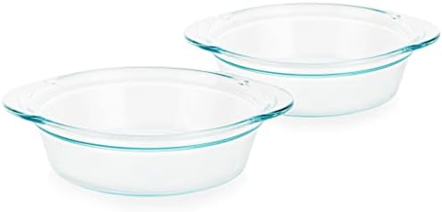 Pyrex Deep 2-Piece 9.5" Glass Baking Dish Set, Glass Bakeware Set, Dishwasher, Microwave, Freezer and Pre-Heated Oven Safe, Deep