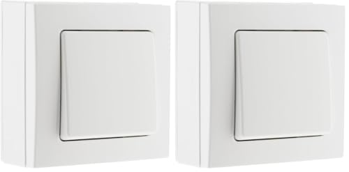 Zenitech - Interrupteur Va & Vient 10A - Appareillage Électrique sans Vis Apparente - Compatible Moulures Standards - Fixation Facile - Normes NF et CE -...
