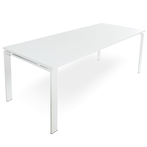 Ofilike. Mesa De Ordenador. Escritorio Para Hogar, Despacho, Estudio, Trabajo. Marco Abierto Metálico Blanco Blanco, 170x60 Ofilike. Mesa De Ordenador. Escritorio Para Hogar, Despacho, Estudio, Trabajo. Marco Abierto Metálico Blanco Blanco, 170x60