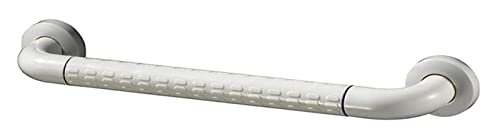 ZHANGWENENTE Shower Handle for Elderly,Wall Mounted Safety Grab Bar,Handicap Bath Grab Bar,Non-Slip Nylon Stainless Steel Bathroom Balance Bar (Color : White, Size : 60cm)