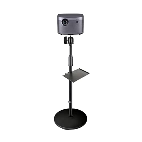 Soporte telescópico para proyector de piso a techo con bandeja, base metálica estable y altura ajustable, capacidad de 3.5 kg, color único