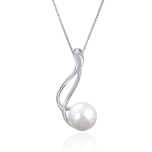 Collier en argent 925 et perle géométrique, cadeau idéal femme