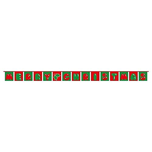 Image of AZ FLAG Santa Stop Here 5 meters BUNTING Flag 15 flags 9'' x 6'' - Merry Christmas STRING flags 15 x 21 cm