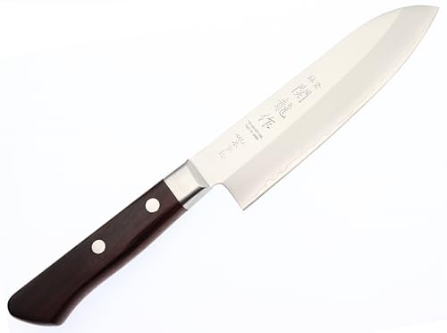 Seki Riu Coltello Giapponese Santoku piccolo in acciaio al molibdeno Lama 145 mm, Coltelli da cucina Prodotto in Giappone