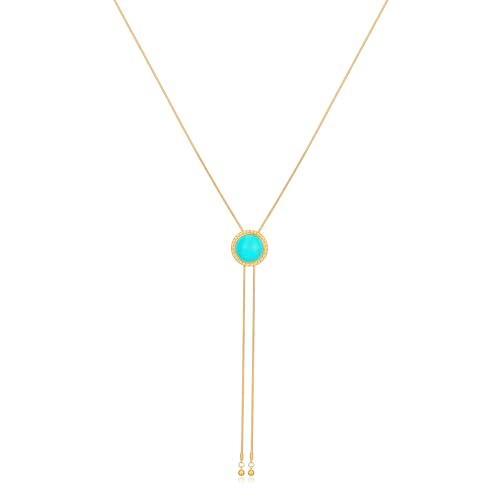 NEPULOY Western Cowgirl Turquoise Necklace for Women Western Country Jewelry Lariat Long Chain Turquoise Y Necklaces Cowboy Bolo Tie Accessories Trendy Jewelry Gifts Rodeo Outfit