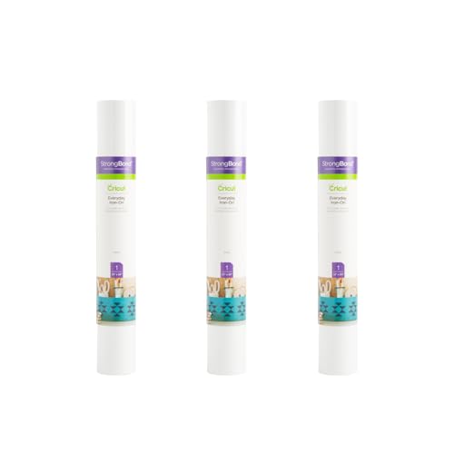 Image of Cricut Everyday Iron-On, White - 6ft (3-Pack of 2ft Rolls) - HTV Heat Transfer Vinyl, Compatible with Cricut Maker /Explore Machines