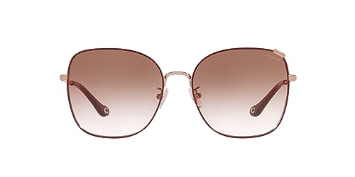 Coach HC7133 Sunglasses, Shiny Rose Gold/Burgundy/Burgundy Gradient, 57 mm