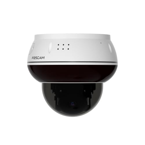 Foscam D8ET 4K 8 MP PoE IP Dome Überwachungskamera mit motorisierter PT-Funktion, KI-Personen- und Fahrzeugerkennung, IK10 Vandalismus-Schutz (weiß)
