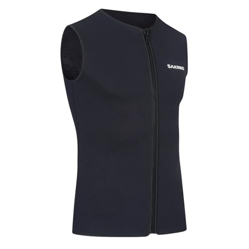 Freebily Chaleco de traje de neopreno para hombre sin mangas 3mm con cremallera, negro talla M miniatura 1