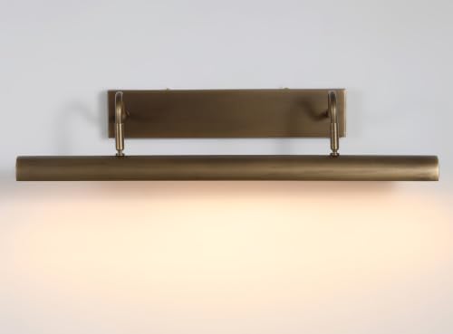 Image of 24 Inch Hardwired Gooseneck Antique Brass Picture Light for Wall, Art Light for Wall, 4 Light Bronze Picture Light (Bulb Included)