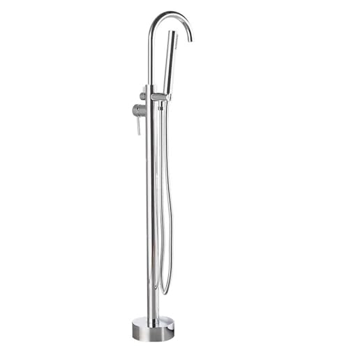 BOSHYUM Robinet de Baignoire autoportant, mitigeur de Baignoire sur Pied avec douchette, Design sur Pied