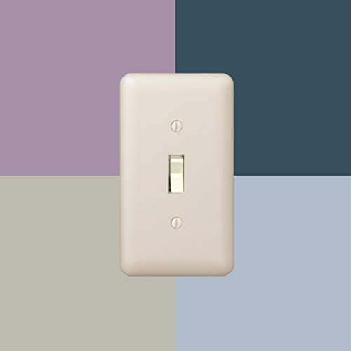 Image of Amerelle 935R4AL Devon Wallplate, 4 Rocker, Steel, Light Almond, 1-Pack