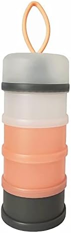 BJLIIO 4-Piece Twist Lock Snack Storage Container, Non-Spil Portable and Stackable Storage Travel Container for Protein Powder Formula Nuts and Fruit, BPA Free Durable Plastic Snack Containers for Kids