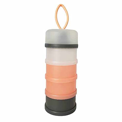 Image of BJLIIO 4-Piece Twist Lock Snack Storage Container, Non-Spil Portable and Stackable Storage Travel Container for Protein Powder Formula Nuts and Fruit, BPA Free Durable Plastic Snack Containers