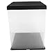 PRETYZOOM 1set Box Transparent Cake Box Cheesecake Carrier Black Cake Stand Cake Holder with Cover Round Cake