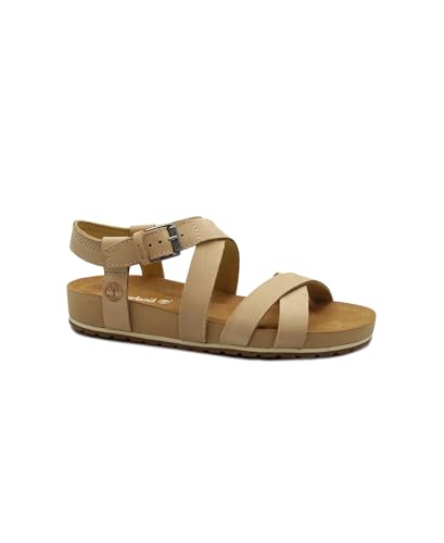 Sandales Malibu Waves Timberland en cuir beige pour femmes 0A2QTF