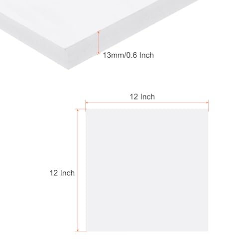 Image of Expanded PVC Plastic Sheet 1 /2 inch Thick, 12 inchx12 inch Lightweight Rigid Foam Sheet, [for Crafts Signage Displays Digital Screen Printing] - White / 1 Pcs