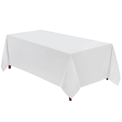 Vidafete 10 Pack 90*156Inch Rectangle Tablecloth Polyester Table Cloth，Stain Resistant And Wrinkle Polyester Dining Table Cover For Kitchen Dinning Party Wedding Rectangular Tabletop Decoration(White) #TOP3