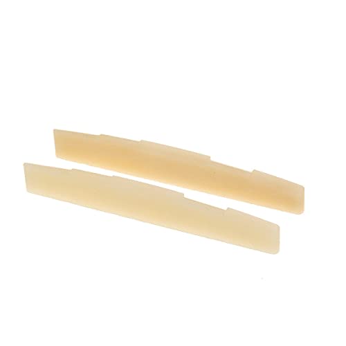 Guitar Parts_ 2Pcs 73.15mm Unbleached Compensated Acoustic Guitar Bone Saddle
