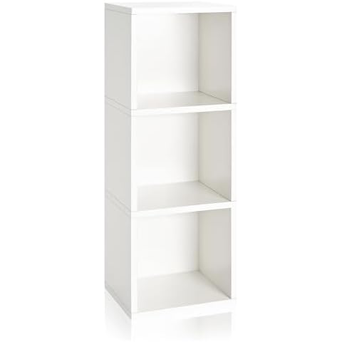 Way Basics Triplex 3-Cube Bookcase, Display Storage (11.2 x 13.4 x 36.8), White Cover