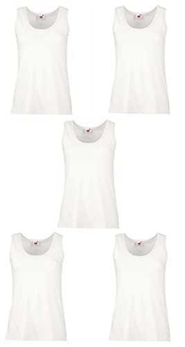Fruit of the Loom Damen Valueweight T-Shirt, 5er Pack, Weiß...