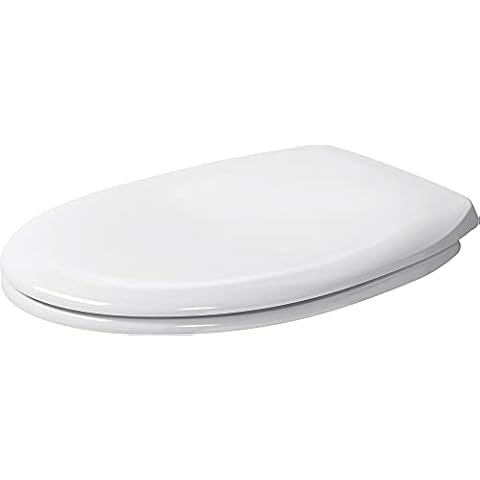 Duravit 0064200000 toilet seat with soft close hinges, stainless steel, white Cover