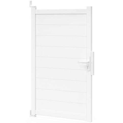 IDMarket - 100 x 160 cm puerta batiente de aluminio blanco