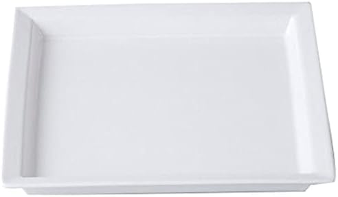 Set of 5 White Four Sided Plates, 10.0 x 10.2 x 1.0 inches (25.5 x 26 x 2.5 cm), 33.2 oz (940 g), [B&W] [Restaurant, Hotel, Western Tableware, Restaurant, Commercial Use, Simple