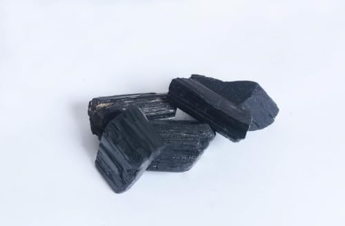 JR BROTHER'S Black Tourmaline Stone Original Crystal Healing Rough Stone, Natural Raw Crystals for DIY Crafts, Manifestation, Meditation and Reiki Healing (100Grams)