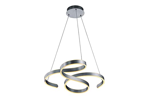 Trio Leuchten LED Pendelleuchte Francis 371310105, Aluminium gebürstet, inkl. 52 Watt LED, Switch Dimmer