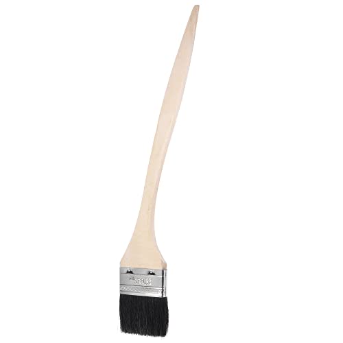 sourcing map Courbé Radiateur Peinture Brosse 17 Longueur 2,5 Largeur Poils avec Long Bois Poignée pour Mur Traitment Noir