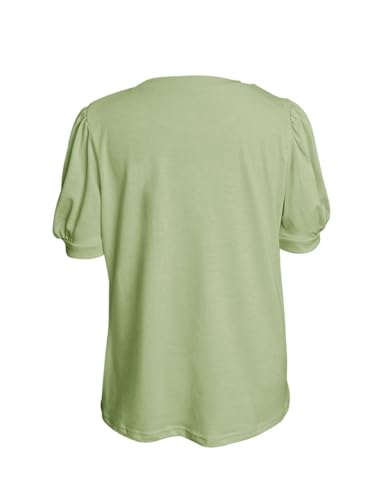 Fanway&EC Girl's Puff Short Sleeve T Shirt Crewneck Basic Solid Summer Cute Tees3