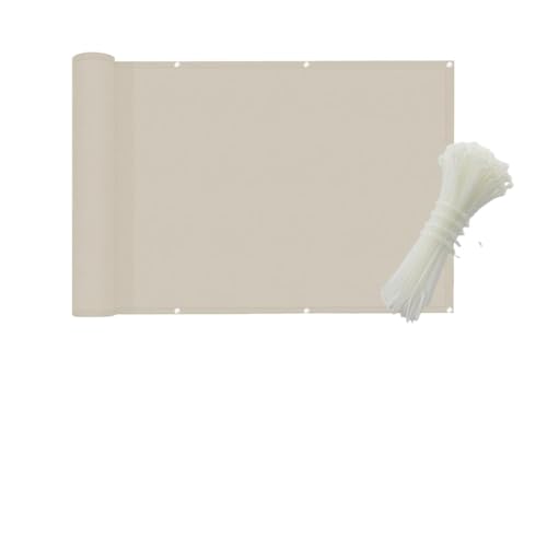 SQQCREATO Malla Ocultacion Jardin Exterior Pantalla de privacidad for Porche, Panel Valla for balcón, 157,48x35,43 Pulgadas, for Patio, Cubierta Parabrisas, Red, Tela Malla(Beige)