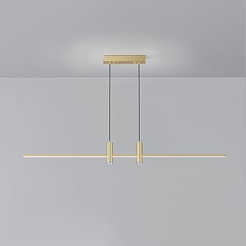 Luminaire linéaire LED pour cuisine noire et or, suspension plafond moderne