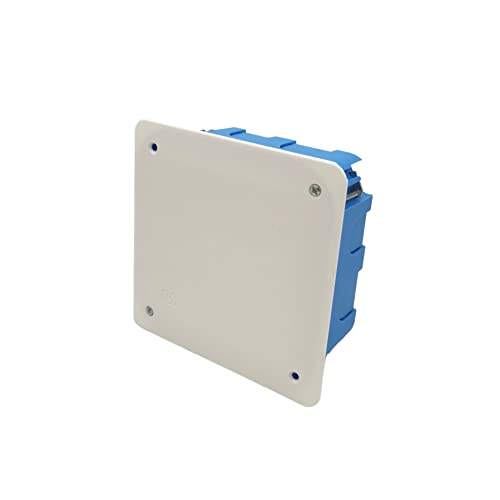 Scatola cassetta di derivazione 105x105x50 da incasso per cartongesso con coperchio quadrata per collegamenti elettrici