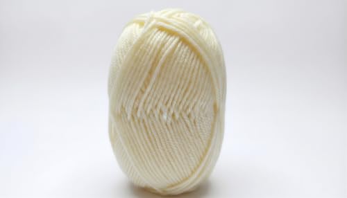 Image of Vardhman Magnus Knitting Yarn 100% Acrylic Bulky 4Ply Yarn (Pack of 1 Ball - 100g) - Knitting & Crochet Yarn for Winter Sweaters, Scarves, Blankets | Hypoallergenic, Hand Wash - Ivory